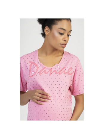 Mami - materská nočná košeľa s bodkami - ružová