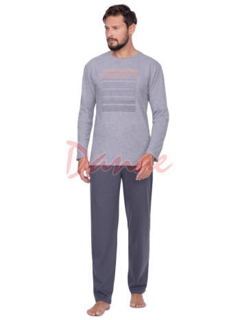 Pohodlné bavlnené pánske pyžamo - šedá