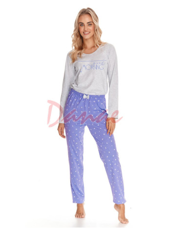 Good Morning - dámske pyžamo s nápisom - fialová