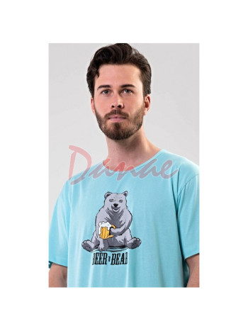 Medveď a pivo - pánska nočná košeľa