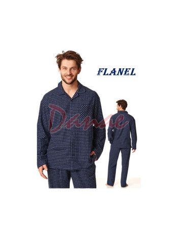 Flanelové pyžamo pánske - na gombíky - Key
