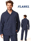 Flanelové pyžamo pánske - na gombíky - Key