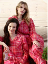Dámske pyžamo z bavlneného flanelu - s rozopínaním