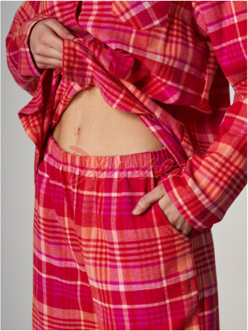 Dámske pyžamo z bavlneného flanelu - s rozopínaním