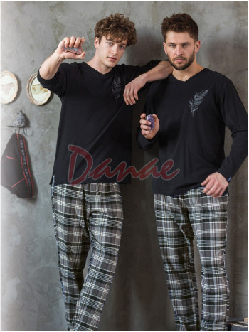 Pánske pyžamo s flanelovými nohavicami Feather