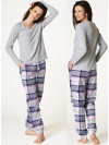 Dámske pyžamo s flanelovými nohavicami