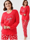 Amor - dámske pyžamo so srdiečkami nadmerné