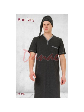 Pánska nočná košeľa Bonifacy - krátky rukáv