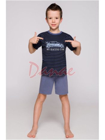 Pruhované chlapčenské pyžamo Max - krátke - modré
