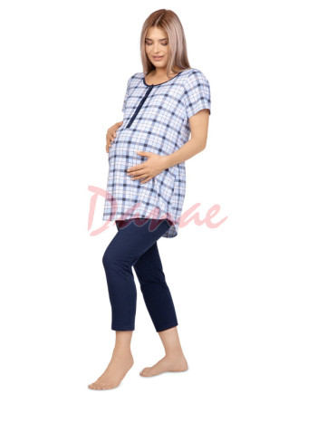 Materské pyžamo s krátkym rukávom - modrá