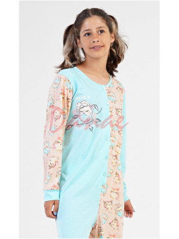 Detský overal so sovičkami Have a nice day zelená