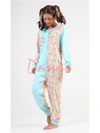 Detský overal so sovičkami Have a nice day zelená