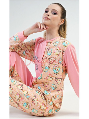 Dámsky overal so sovičkami Have a nice day ružová