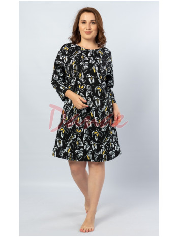 Vzorovaná dámska nočná košeľa s motýľmi nadmerná do 4XL