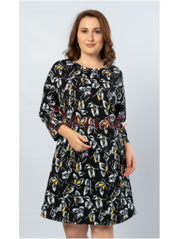 Vzorovaná dámska nočná košeľa s motýľmi nadmerná do 4XL