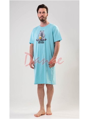 Pánska nočná košeľa krátky rukáv Medveď a pivo