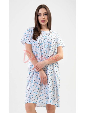 Dámska nočná košeľa na gombíky Kitty Paw modrá