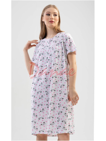 Dámska nočná košeľa na gombíky Kitty Paw ružová