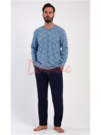 Pánske pyžamo dlhé s geometrickým vzorom