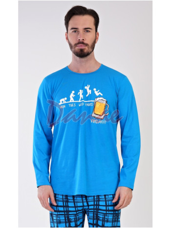 Pánske bavlnené pyžamo dlhé s pivom - Friday