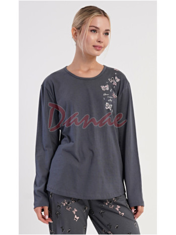 Dámske bavlnené pyžamo dlhé Motýle - až do 4XL