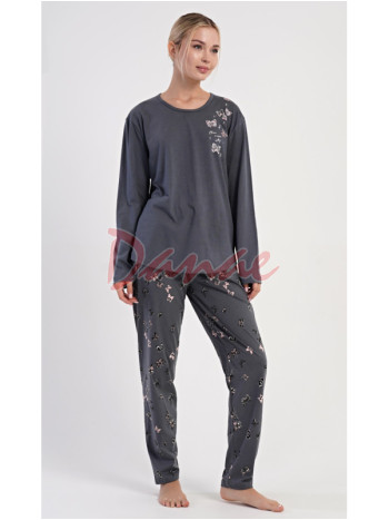 Dámske bavlnené pyžamo dlhé Motýle - až do 4XL