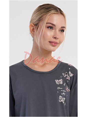 Dámske bavlnené pyžamo dlhé Motýle - až do 4XL