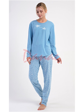 Dámske pyžamo dlhé s kvetmi Natural