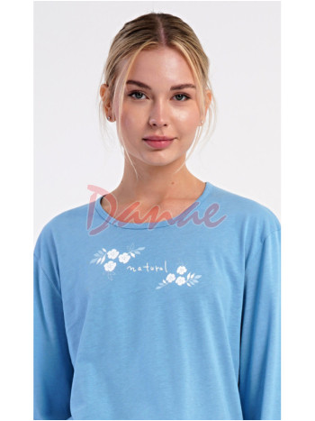 Dámske pyžamo dlhé s kvetmi Natural