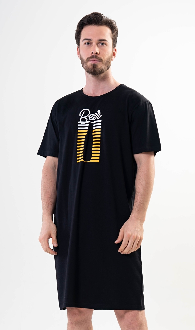 Pánska nočná košeľa krátky rukáv Pivo