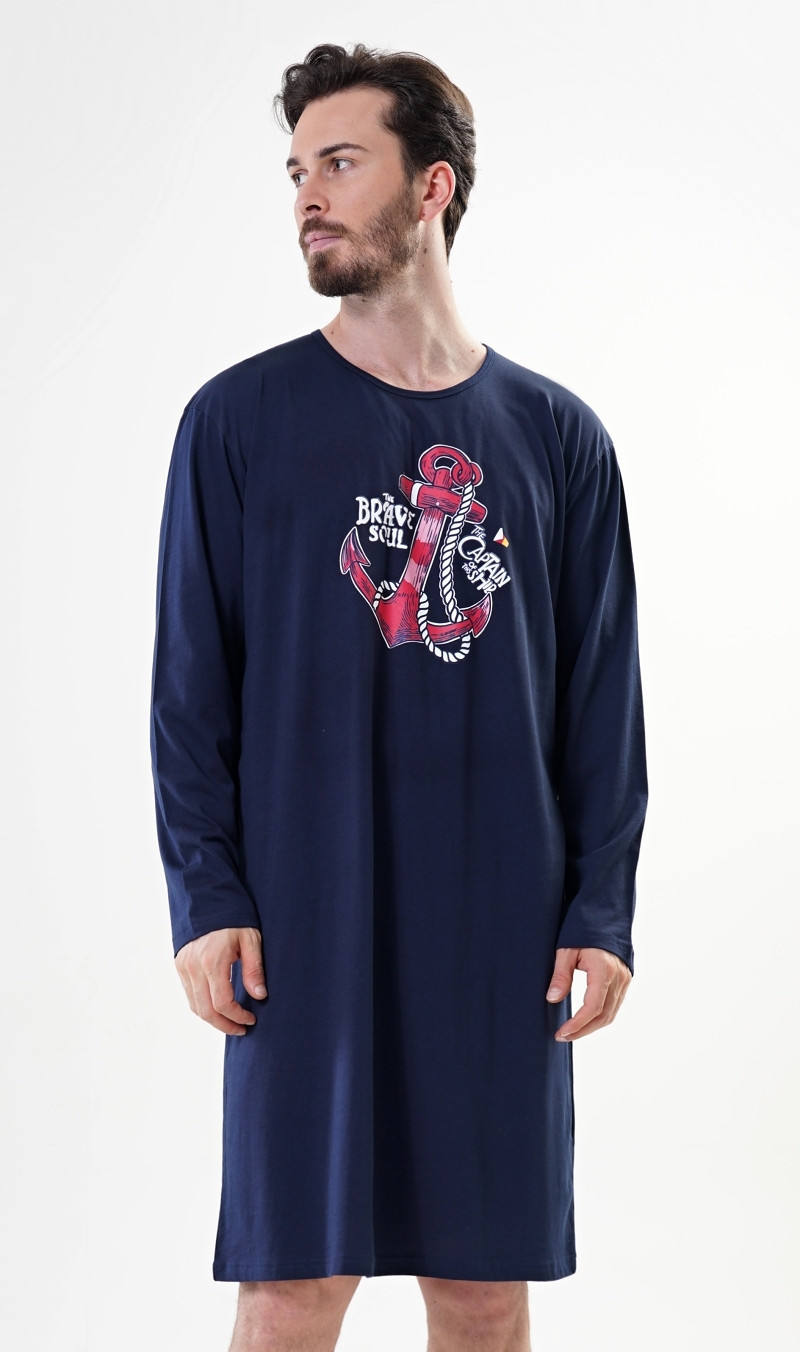 Pánska nočná košeľa dlhý rukáv Brave Soul