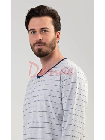 Pánska nočná košeľa s dlhým rukávom Linea