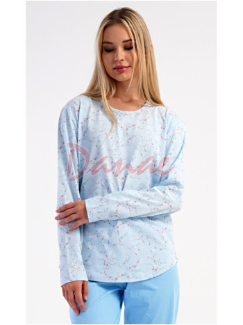 Dámske pyžamo dlhé s drobnými kvetmi