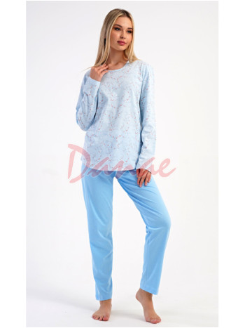 Dámske pyžamo dlhé s drobnými kvetmi