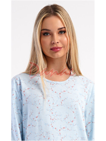 Dámske pyžamo dlhé s drobnými kvetmi