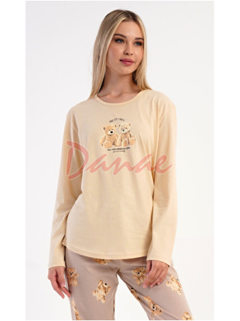 Dámske pyžamo dlhé Pretty Vibes béžová