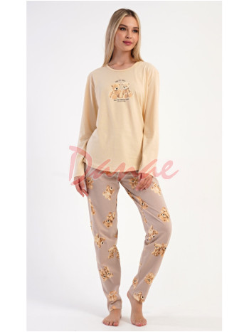 Dámske pyžamo dlhé Pretty Vibes béžová