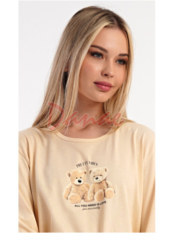 Dámske pyžamo dlhé Pretty Vibes béžová