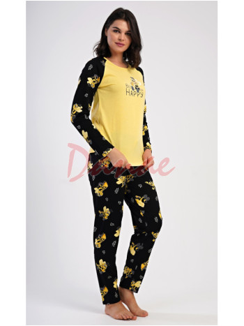 Dámske pyžamo dlhé Bee Happy s včielkou