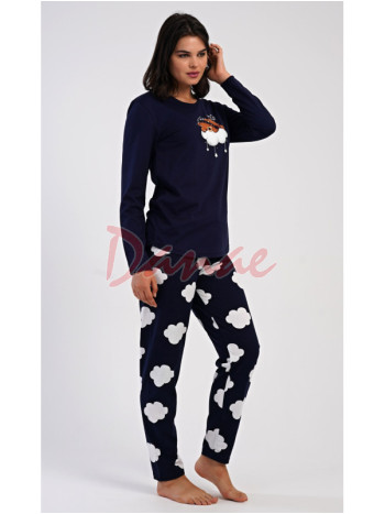 Dámske pyžamo dlhé s medvedíkom na obláčiku