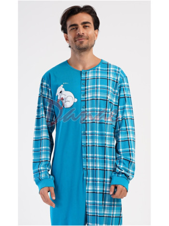 Pánsky overal so spiacim bielym medveďom tyrkysová