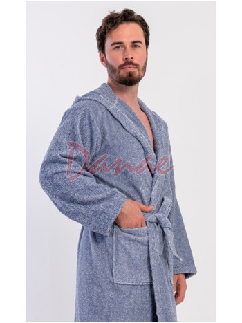 Pánsky župan s kapucou Luis modrý