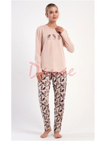Dámske pyžamo dlhé Botanický raj lososová