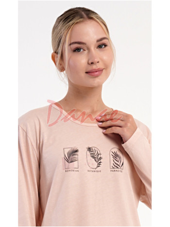 Dámske pyžamo dlhé Botanický raj lososová