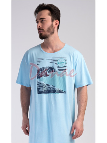 Pánska nočná košeľa krátky rukáv Mountain