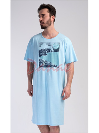 Pánska nočná košeľa krátky rukáv Wander modrá
