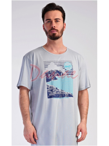 Pánska nočná košeľa krátky rukáv Wander šedá