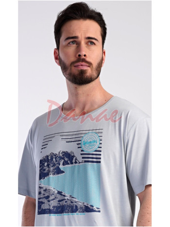 Pánska nočná košeľa krátky rukáv Wander šedá