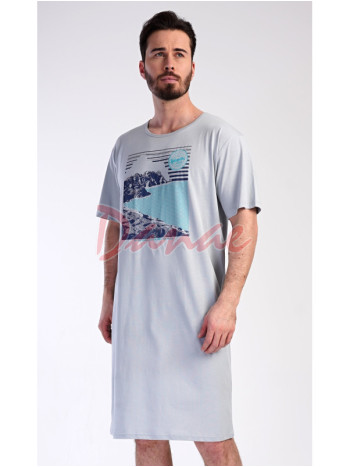 Pánska nočná košeľa krátky rukáv Wander šedá