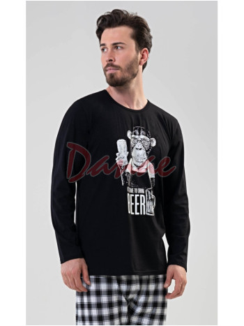 Pánske pyžamo s opicou dlhé Time to drink